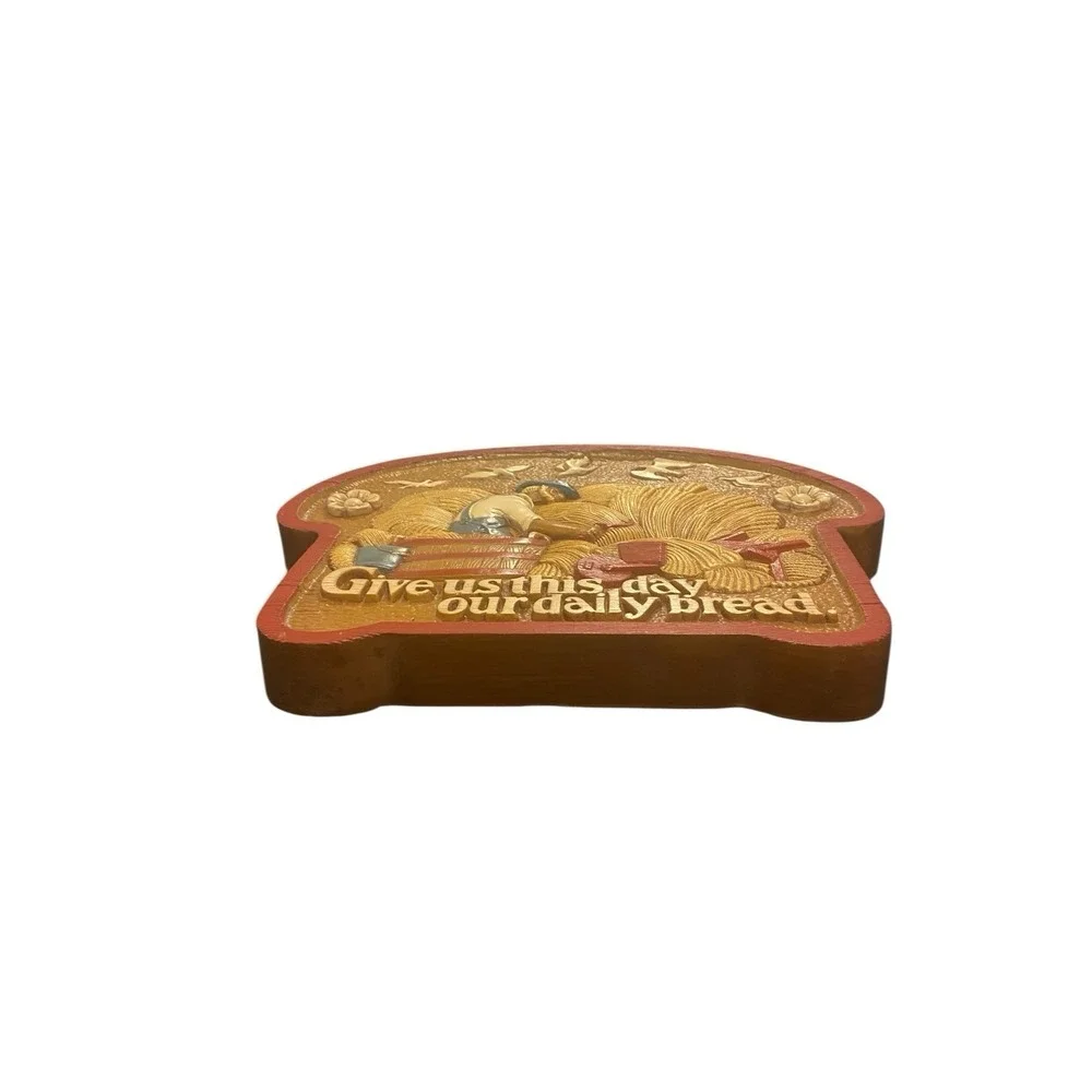 Vintage Burwood Wall Decor Plaque. Give Us This Day our Daily Bread.